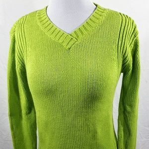 Copper Key Lime Green Long Sleeve Ribbed Sweater